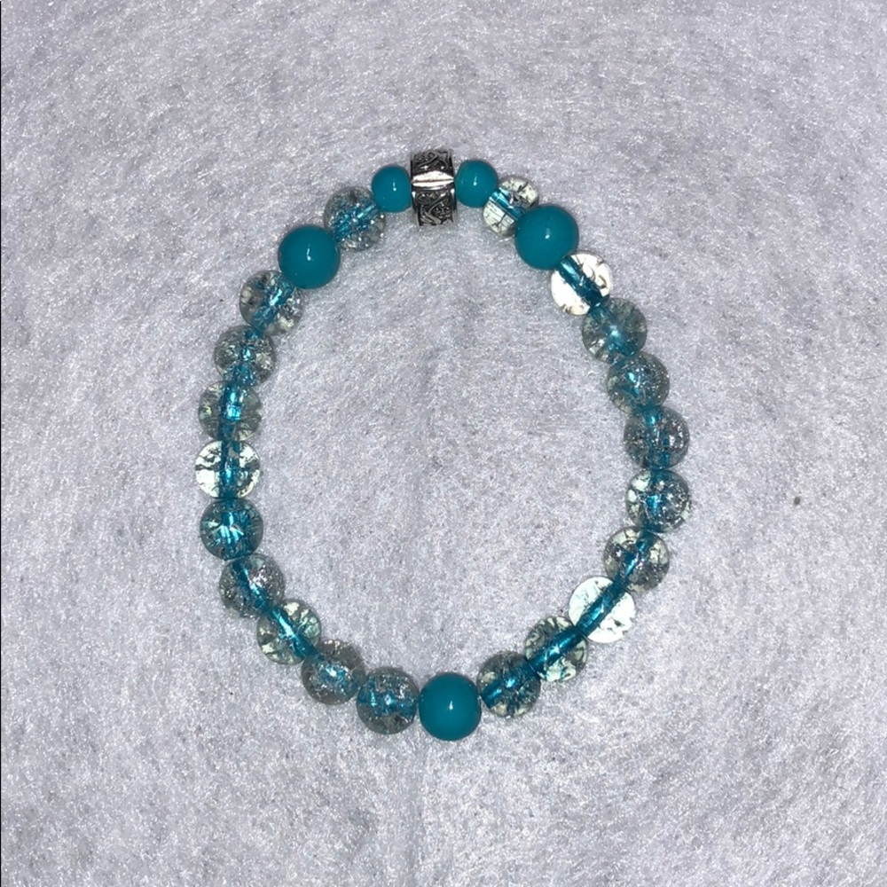 Turquoise and clear bracelet